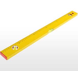 600 mm Alüminyum, Üç Gözlü, Sarı, Cetvelli